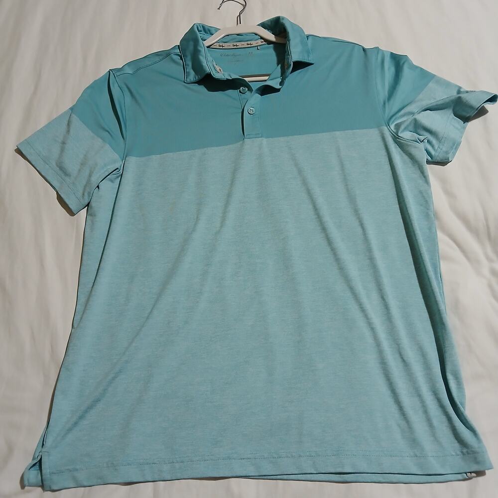 Walter Hagen 11 Majors Men's size large aqua golf polo easy care short-sleeved